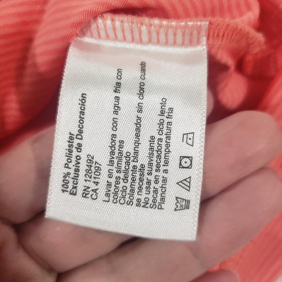 Greg Norman Polo Top Mens Peach L Play Dry Striped Golf Performance Active Shirt - Picture 7 of 14